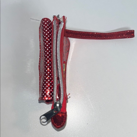 Disney Red Glitter Minnie Mouse Wallet / Wristlet Zipper Closure Small - Picture 3 of 10